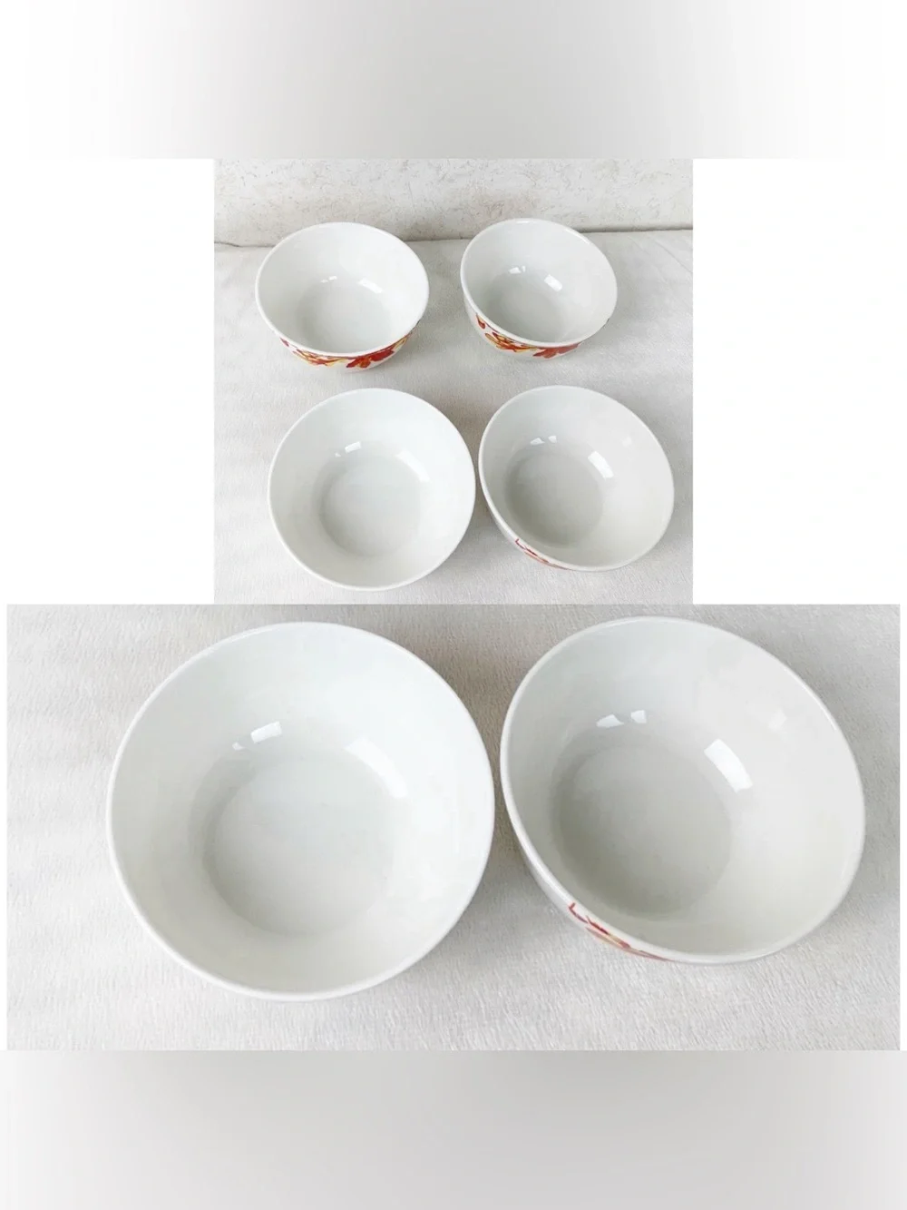 Royal Norfolk 6 Autumn Fall Leaves Acorns Soup Cereal Bowls Thanksgiving Boho